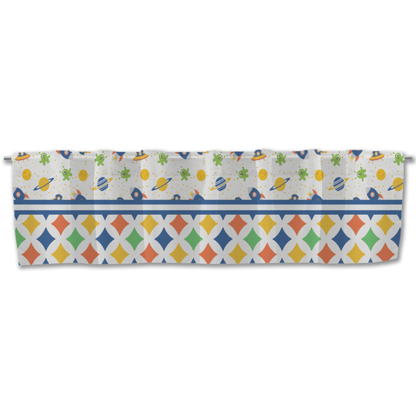 Boy's Space & Geometric Print Valance - Front