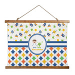 Boy's Space & Geometric Print Wall Hanging Tapestry - Wide (Personalized)