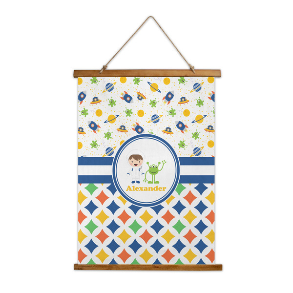 Custom Boy's Space & Geometric Print Wall Hanging Tapestry (Personalized)