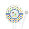 Boy's Space & Geometric Print 5.5" Round Plastic Stir Sticks - White - Single Sided (Personalized)