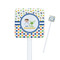 Boy's Space & Geometric Print Square Plastic Stir Sticks (Personalized)
