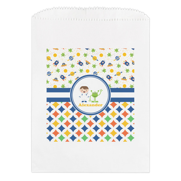 Custom Boy's Space & Geometric Print Treat Bag (Personalized)
