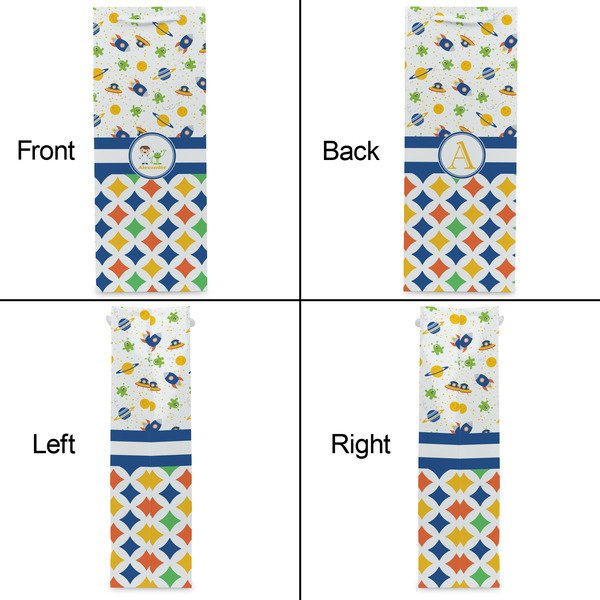 Boy's Space & Geometric Print Wine Gift Bag - Gloss - Approval