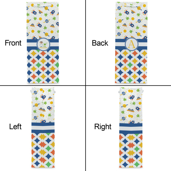 Boy's Space & Geometric Print Wine Gift Bag - Matte - Approval