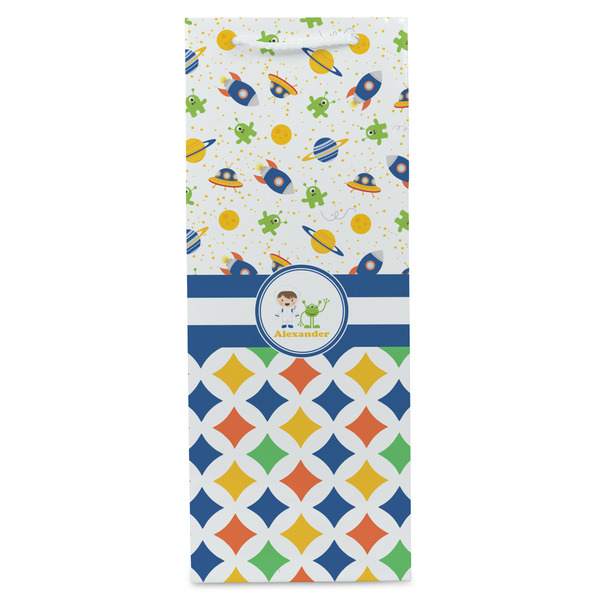 Boy's Space & Geometric Print Wine Gift Bag - Matte - Front