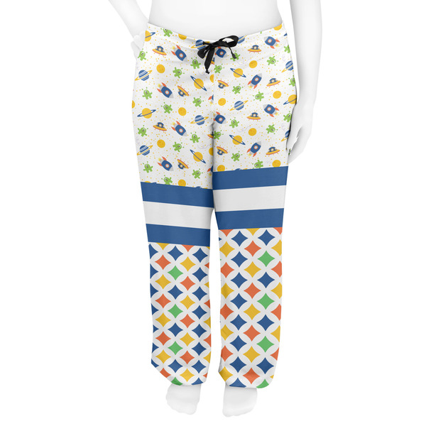 Boy's Space & Geometric Print Women's Pj on model - Front