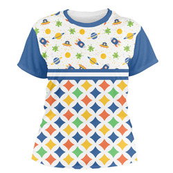 Boy's Space & Geometric Print Women's Crew T-Shirt
