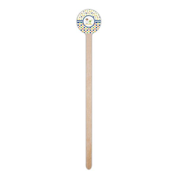 Boy's Space & Geometric Print Wooden 6" Stir Stick - Round - Single Stick