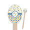Boy's Space & Geometric Print Oval Wooden Food Picks (Personalized)