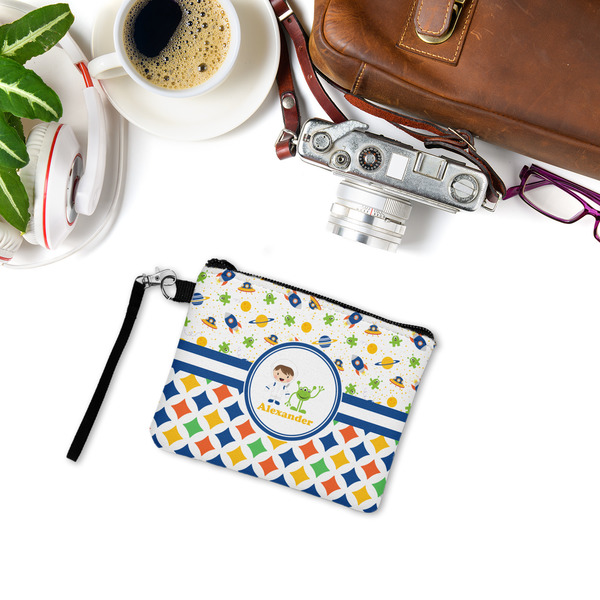 Boy's Space & Geometric Print Wristlet ID Cases - LIFESTYLE