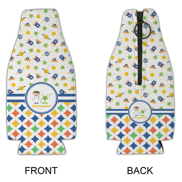 Boy's Space & Geometric Print Zipper Bottle Cooler - APPROVAL
