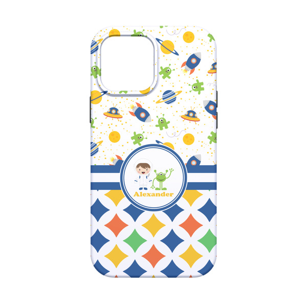 Boy's Space & Geometric Print iPhone 13 Mini Tough Case - Back