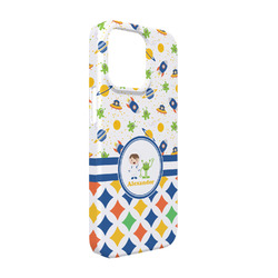 Boy's Space & Geometric Print iPhone Case - Plastic - iPhone 13 Pro (Personalized)