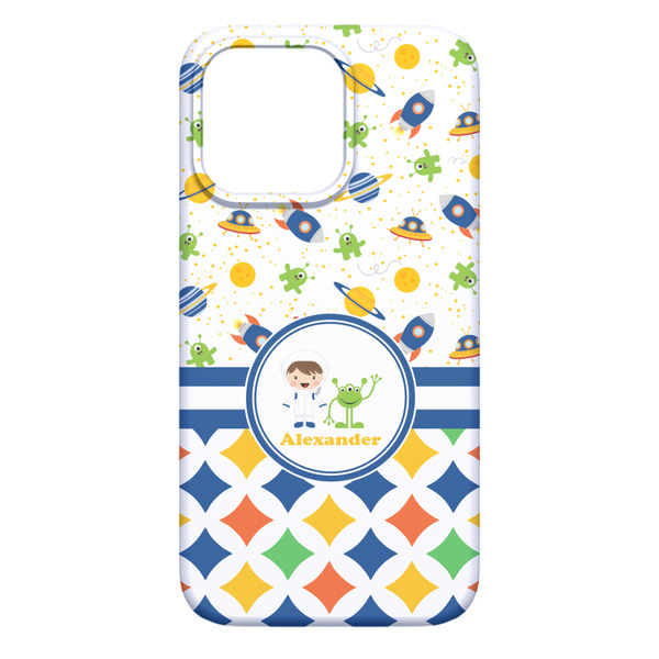 Boy's Space & Geometric Print iPhone 13 Pro Max Case - Back