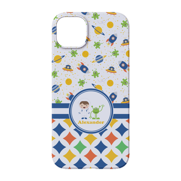 Boy's Space & Geometric Print iPhone 14 Pro Case - Back
