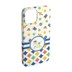Boy's Space & Geometric Print iPhone Case - Plastic - iPhone 15 (Personalized)