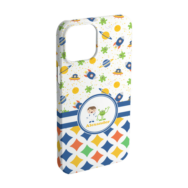 Custom Boy's Space & Geometric Print iPhone Case - Plastic - iPhone 15 (Personalized)