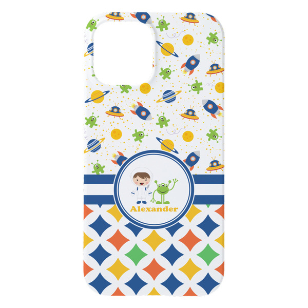 Boy's Space & Geometric Print iPhone 15 Pro Max Case - Back