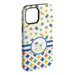 Boy's Space & Geometric Print iPhone Case - Rubber Lined (Personalized)