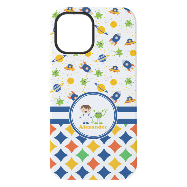 Boy's Space & Geometric Print iPhone 15 Pro Max Tough Case - Back