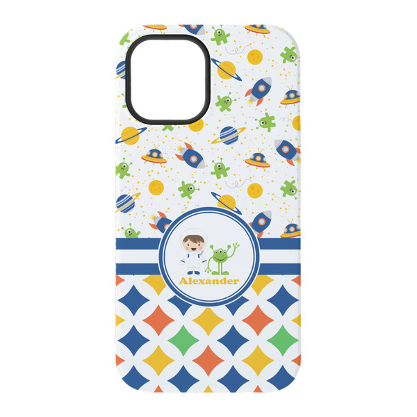 Boy's Space & Geometric Print iPhone 15 Pro Tough Case - Back