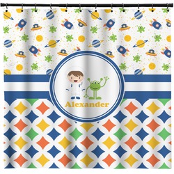 Boy's Space & Geometric Print Shower Curtain - 69"x70" w/ Name or Text