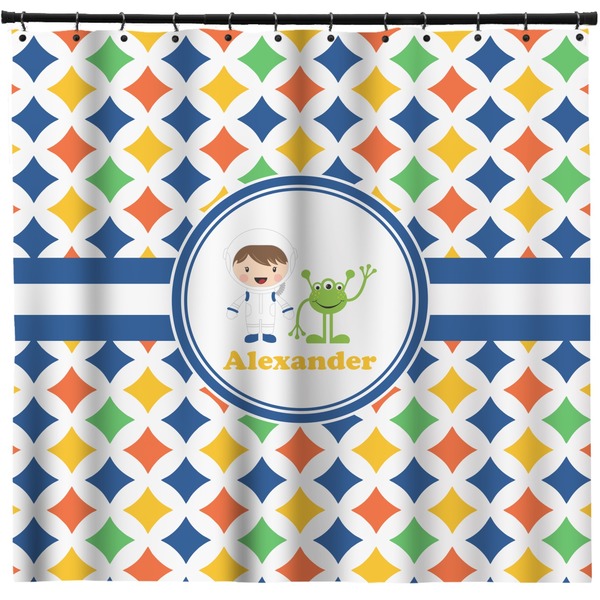 Custom Boy's Astronaut Shower Curtain - 71" x 74" (Personalized)