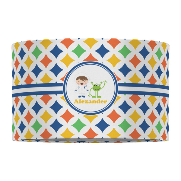 Boy's Astronaut 12" Drum Lampshade - FRONT (Fabric)