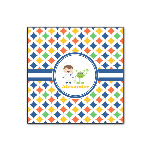 Custom Boy's Astronaut Wood Print - 12x12 (Personalized)
