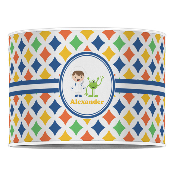 Boy's Astronaut 16" Drum Lampshade - FRONT (Poly Film)