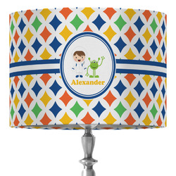 Boy's Astronaut 16" Drum Lamp Shade - Fabric (Personalized)