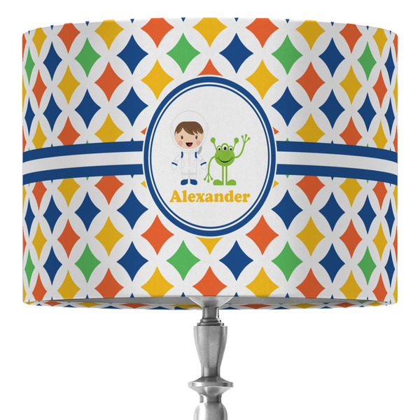 Custom Boy's Astronaut 16" Drum Lamp Shade - Fabric (Personalized)