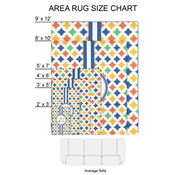 Boy's Astronaut 2'x3' Indoor Area Rugs - Size Chart