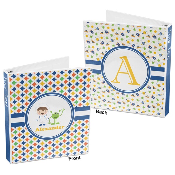 Boy's Astronaut 3-Ring Binder Front and Back