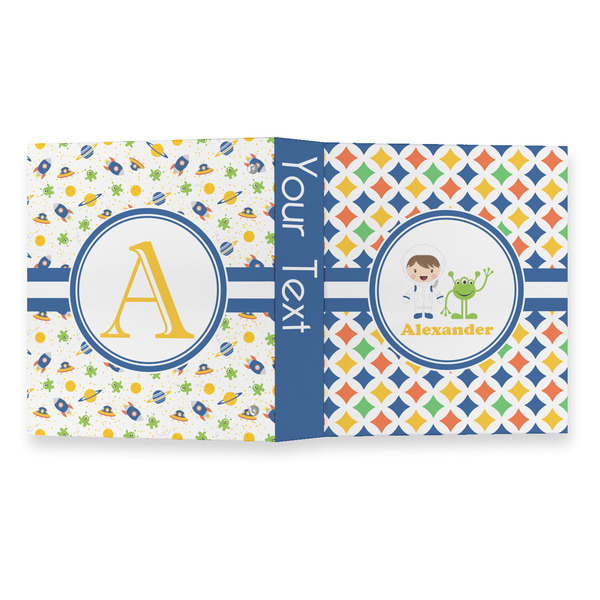 Boy's Astronaut 3 Ring Binders - Full Wrap - 1" - OPEN OUTSIDE