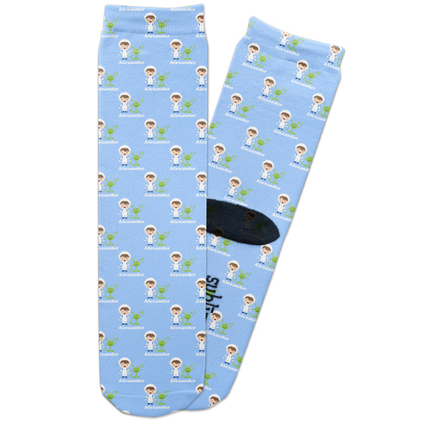 Custom Boy's Astronaut Adult Crew Socks (Personalized)