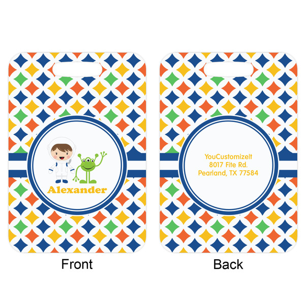 Boy's Astronaut Aluminum Luggage Tag (Front + Back)