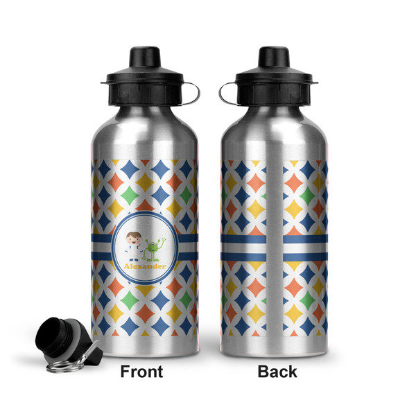 Boy's Astronaut Aluminum Water Bottle - Front and Back