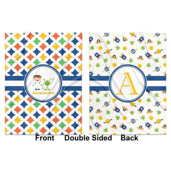 Boy's Astronaut Baby Blanket (Double Sided - Printed Front and Back)