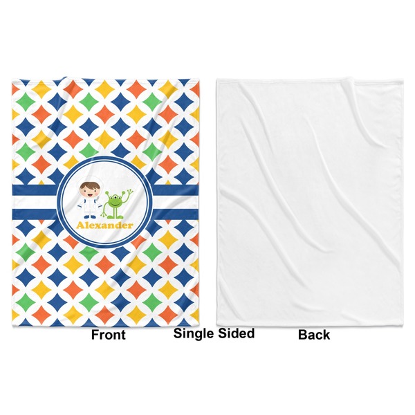 Boy's Astronaut Baby Blanket (Single Side - Printed Front, White Back)