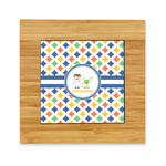 Boy's Astronaut Bamboo Trivet with Ceramic Tile Insert (Personalized)