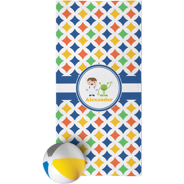 Custom Boy's Astronaut Beach Towel (Personalized)