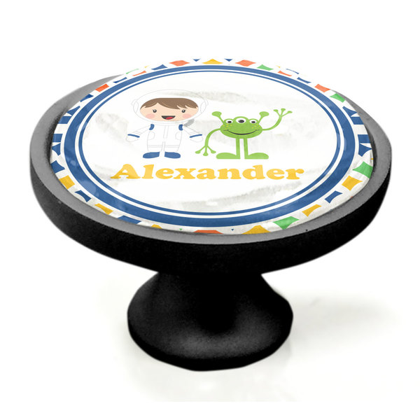 Boy's Astronaut Black Custom Cabinet Knob (Side)