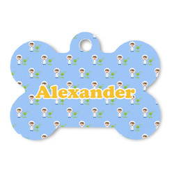 Boy's Astronaut Bone Shaped Dog ID Tag (Personalized)