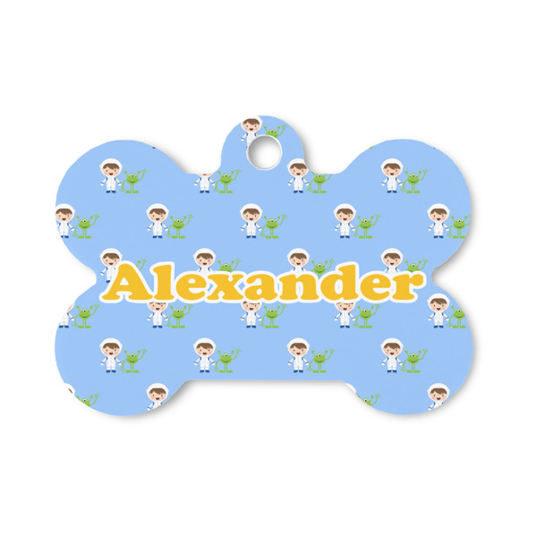 Custom Boy's Astronaut Bone Shaped Dog ID Tag - Small (Personalized)
