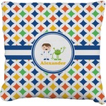 Boy's Astronaut Faux-Linen Throw Pillow 16" (Personalized)