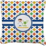 Boy's Astronaut Faux-Linen Throw Pillow 18" (Personalized)