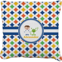 Boy's Astronaut Faux-Linen Throw Pillow 18" (Personalized)