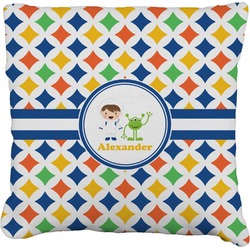 Boy's Astronaut Faux-Linen Throw Pillow 20" (Personalized)