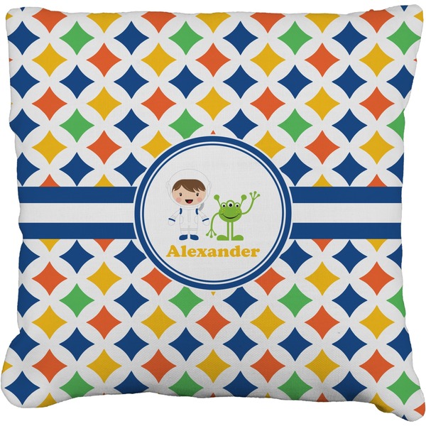 Custom Boy's Astronaut Faux-Linen Throw Pillow 20" (Personalized)